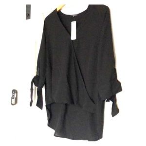Tie Sleeve High-Low Blouse
